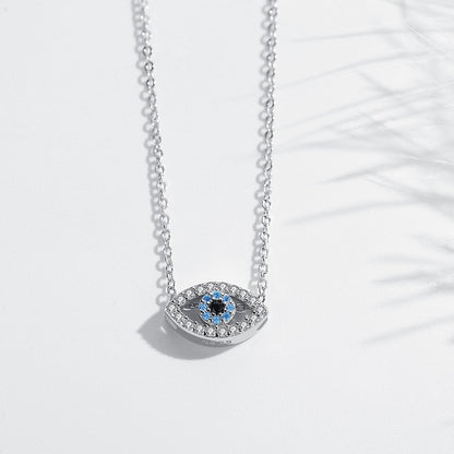 Sapphire Gaze Evil Eye Sterling Silver Necklace