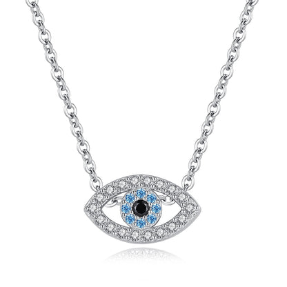 Sapphire Gaze Evil Eye Sterling Silver Necklace